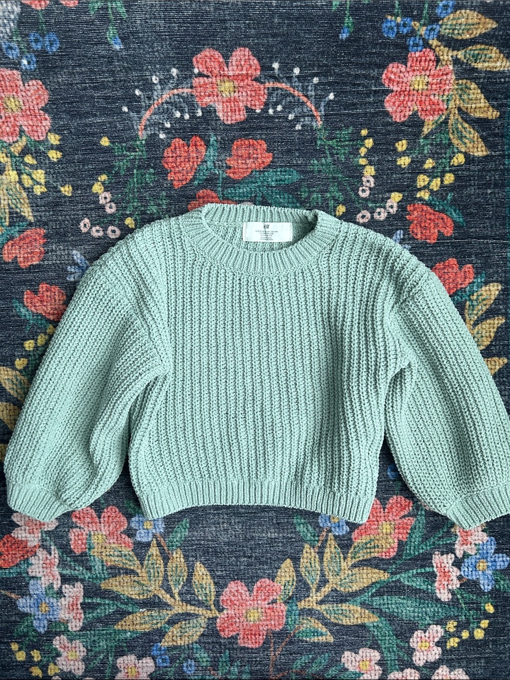 H&M Green Chenille Knit Sweater, 3/4T